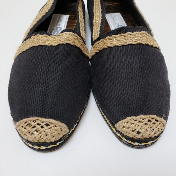 Gb Bravo Black Espadrille Canvas Flat Loafers EU37 - Picture 6 of 13